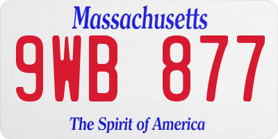 MA license plate 9WB877