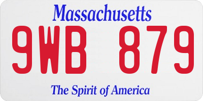 MA license plate 9WB879