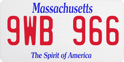 MA license plate 9WB966