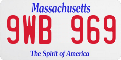MA license plate 9WB969