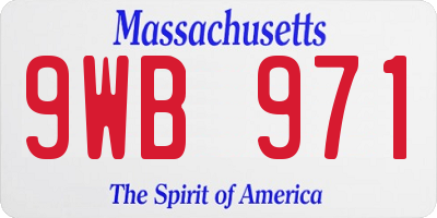 MA license plate 9WB971