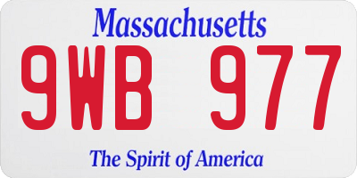 MA license plate 9WB977