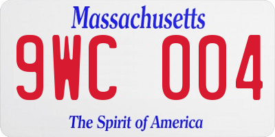 MA license plate 9WC004