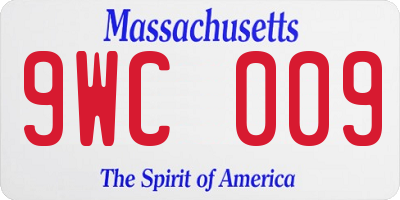 MA license plate 9WC009