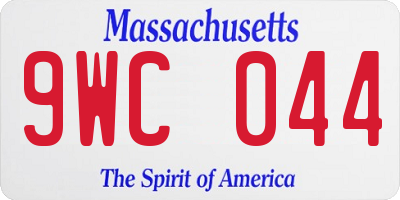 MA license plate 9WC044