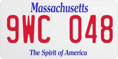 MA license plate 9WC048