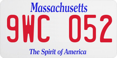 MA license plate 9WC052