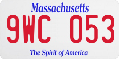 MA license plate 9WC053