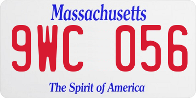 MA license plate 9WC056