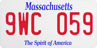 MA license plate 9WC059