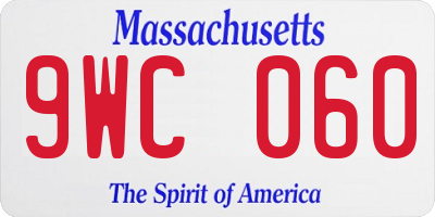 MA license plate 9WC060