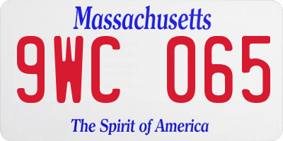 MA license plate 9WC065