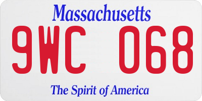 MA license plate 9WC068