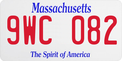 MA license plate 9WC082