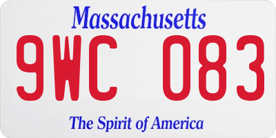 MA license plate 9WC083