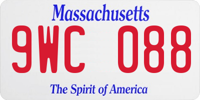MA license plate 9WC088
