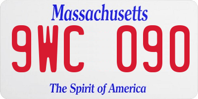 MA license plate 9WC090