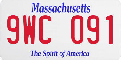 MA license plate 9WC091