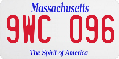 MA license plate 9WC096