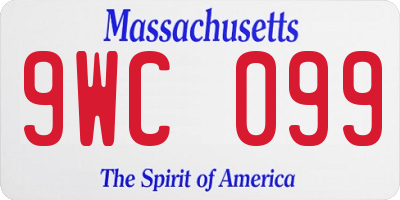 MA license plate 9WC099