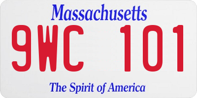 MA license plate 9WC101