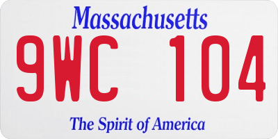 MA license plate 9WC104