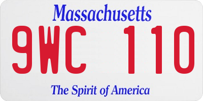 MA license plate 9WC110