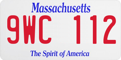 MA license plate 9WC112
