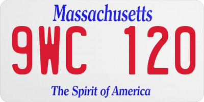 MA license plate 9WC120