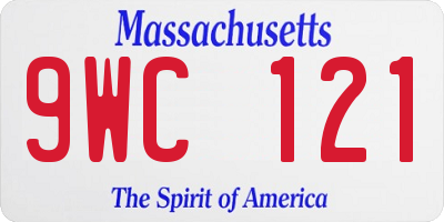 MA license plate 9WC121