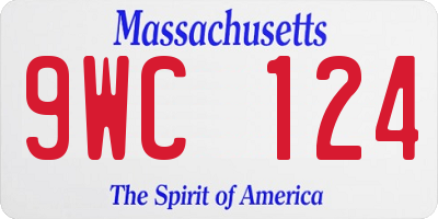 MA license plate 9WC124