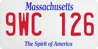 MA license plate 9WC126