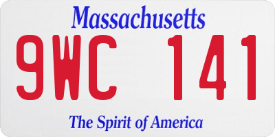 MA license plate 9WC141