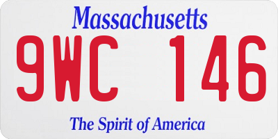 MA license plate 9WC146