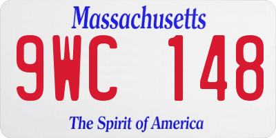 MA license plate 9WC148