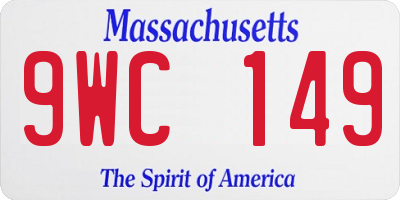 MA license plate 9WC149