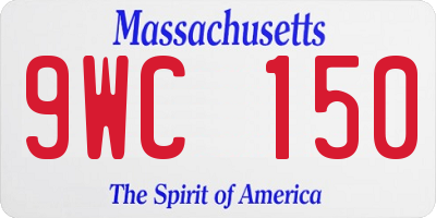 MA license plate 9WC150