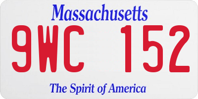 MA license plate 9WC152
