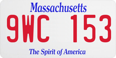 MA license plate 9WC153