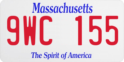 MA license plate 9WC155