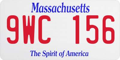 MA license plate 9WC156