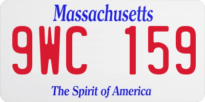 MA license plate 9WC159