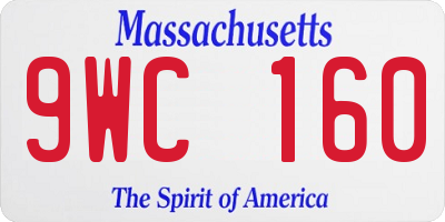 MA license plate 9WC160