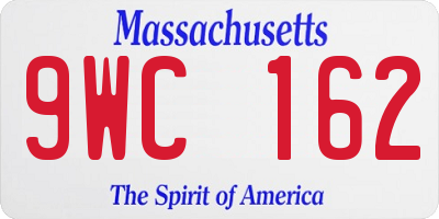 MA license plate 9WC162