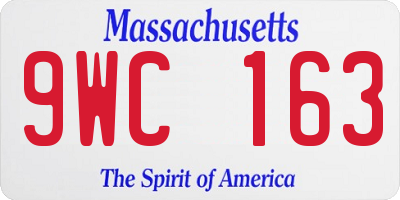 MA license plate 9WC163