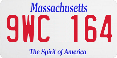 MA license plate 9WC164