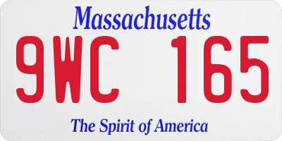 MA license plate 9WC165