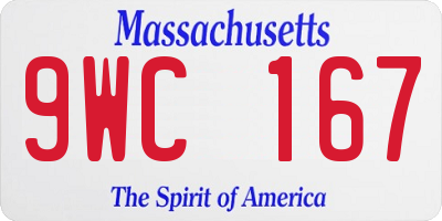 MA license plate 9WC167