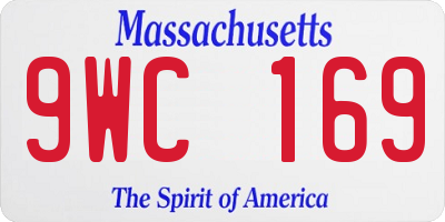 MA license plate 9WC169