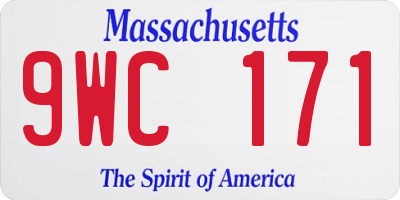 MA license plate 9WC171